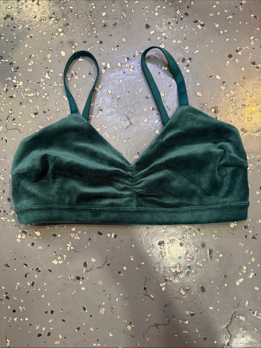 JoyLab Velvet Bralette - Forest Green